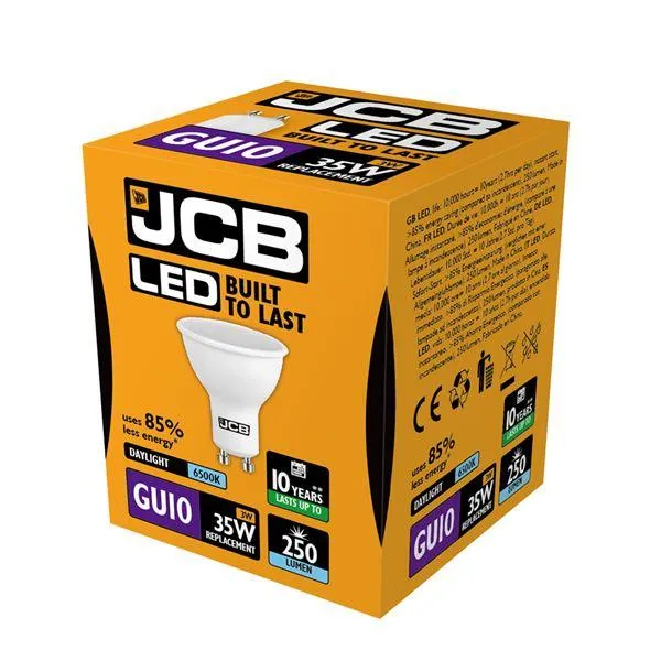 JCB 3W GU10 LED - 35W Replacement - 250lm - 6500K - Non Dimmable