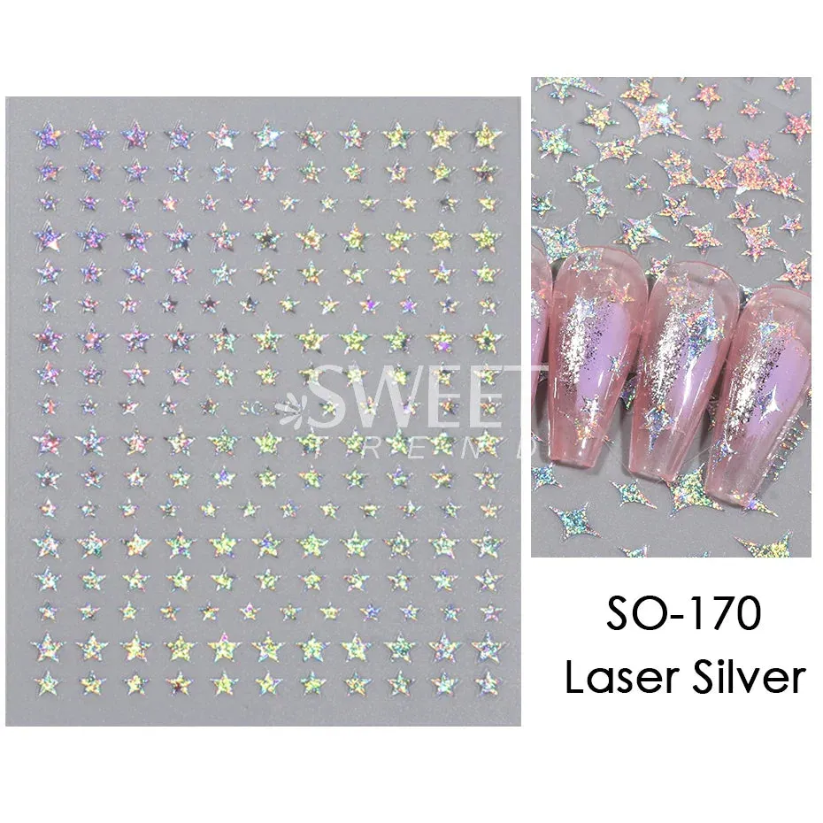 Joskaa 3D Christmas Nail Stickers Elk Snowflake Nails Sliders Geometric Silver Rose Gold Metal Stripe Letters Curve Gel Manicure Decor