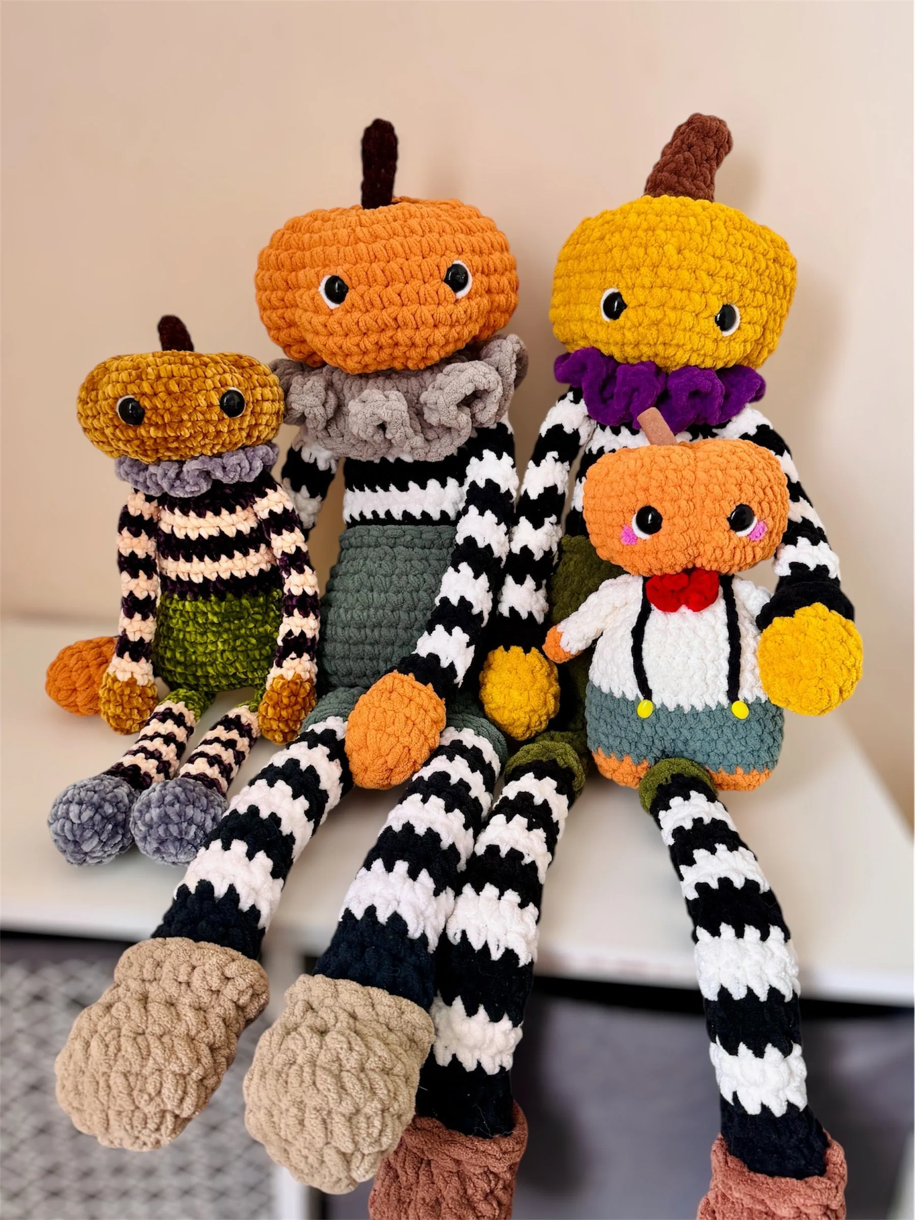 Large Pumpkin head man plushie  - handmade to order - Halloween soft toys
