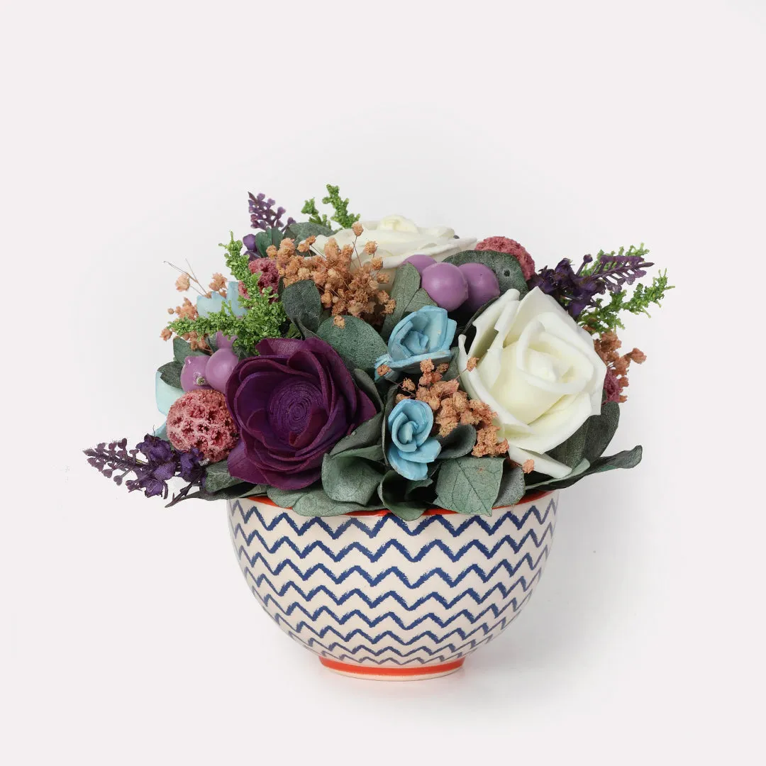 Lavender Bowl Dried Flower Arrangement
