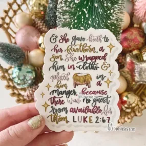 Luke 2:6-7 Sticker