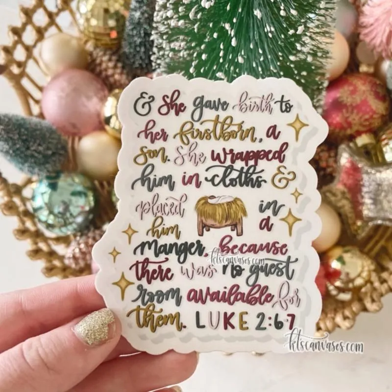 Luke 2:6-7 Sticker