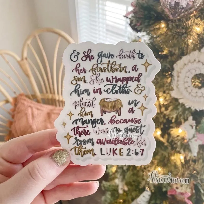 Luke 2:6-7 Sticker