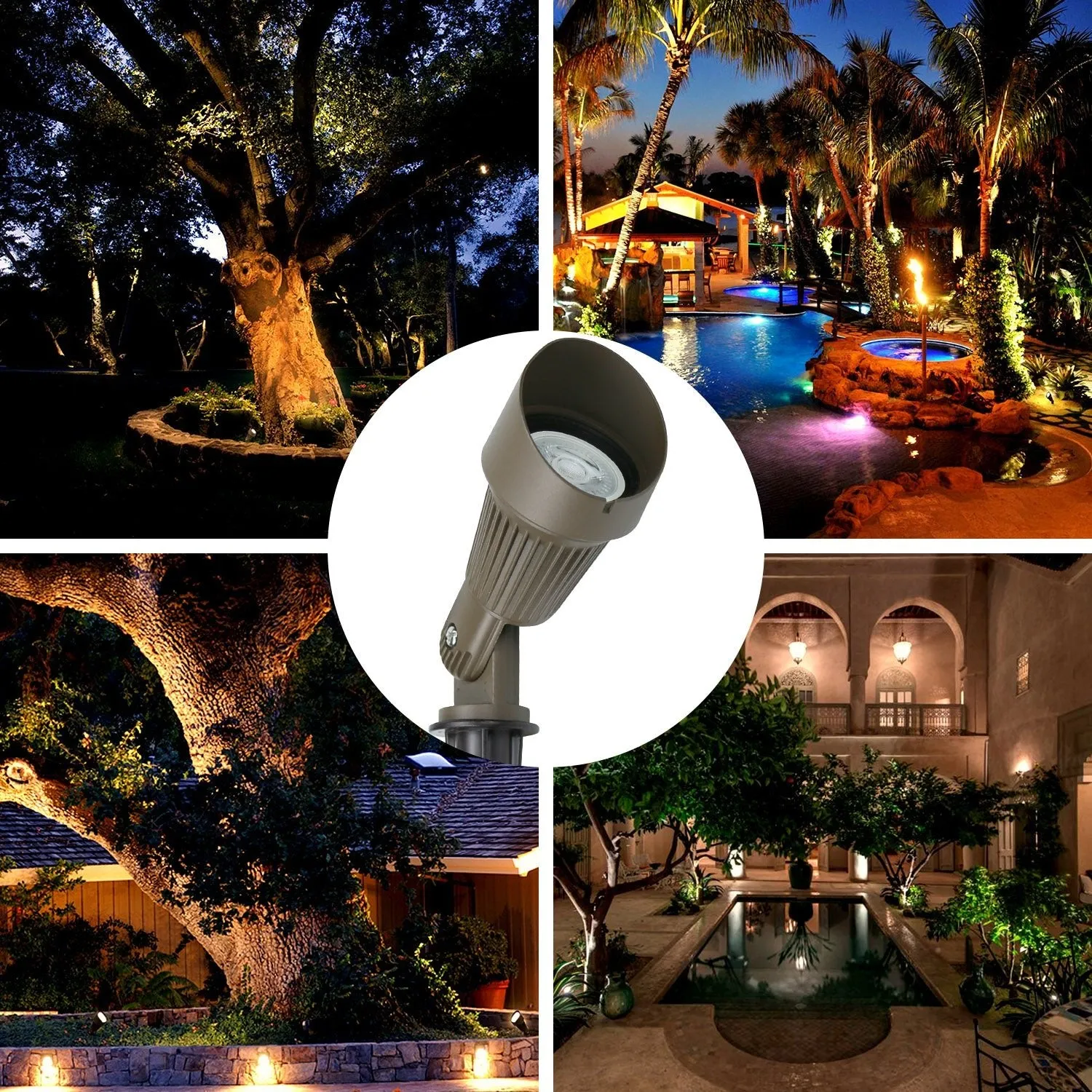 Lumina Lighting® 4W Low Voltage LED Spotlight | 12V Replaceable LED Bulb Included (Bronze, 6-Pack)