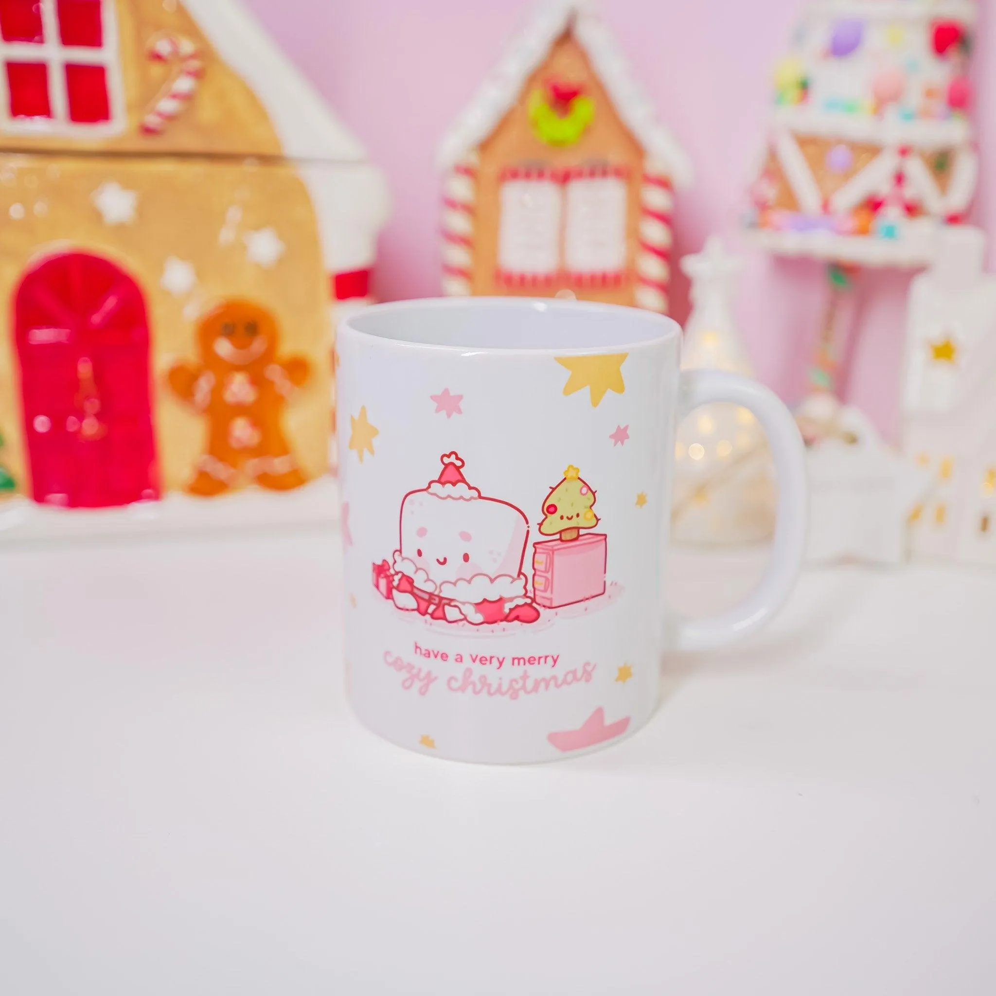 Marshie & Sprinkle Spruce Christmas Mug | Cosy Holiday Ceramic Cup | Cute Festive Drinkware