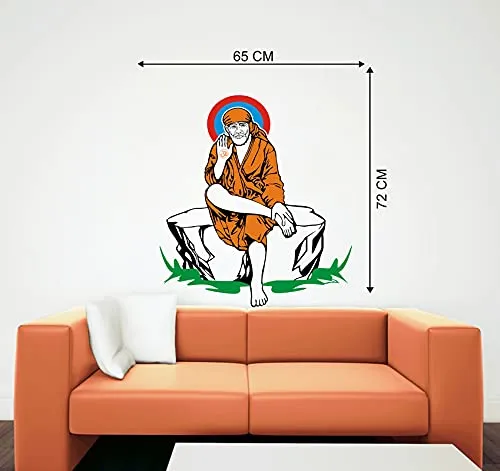 Meet Cute Sai Baba Wall Sticker for Living Room