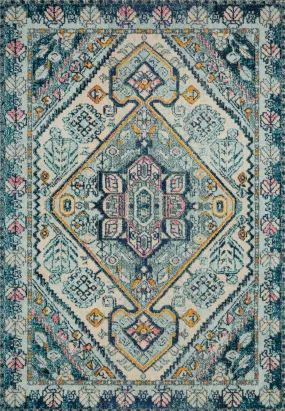 Nadia Rug in Aqua & Navy