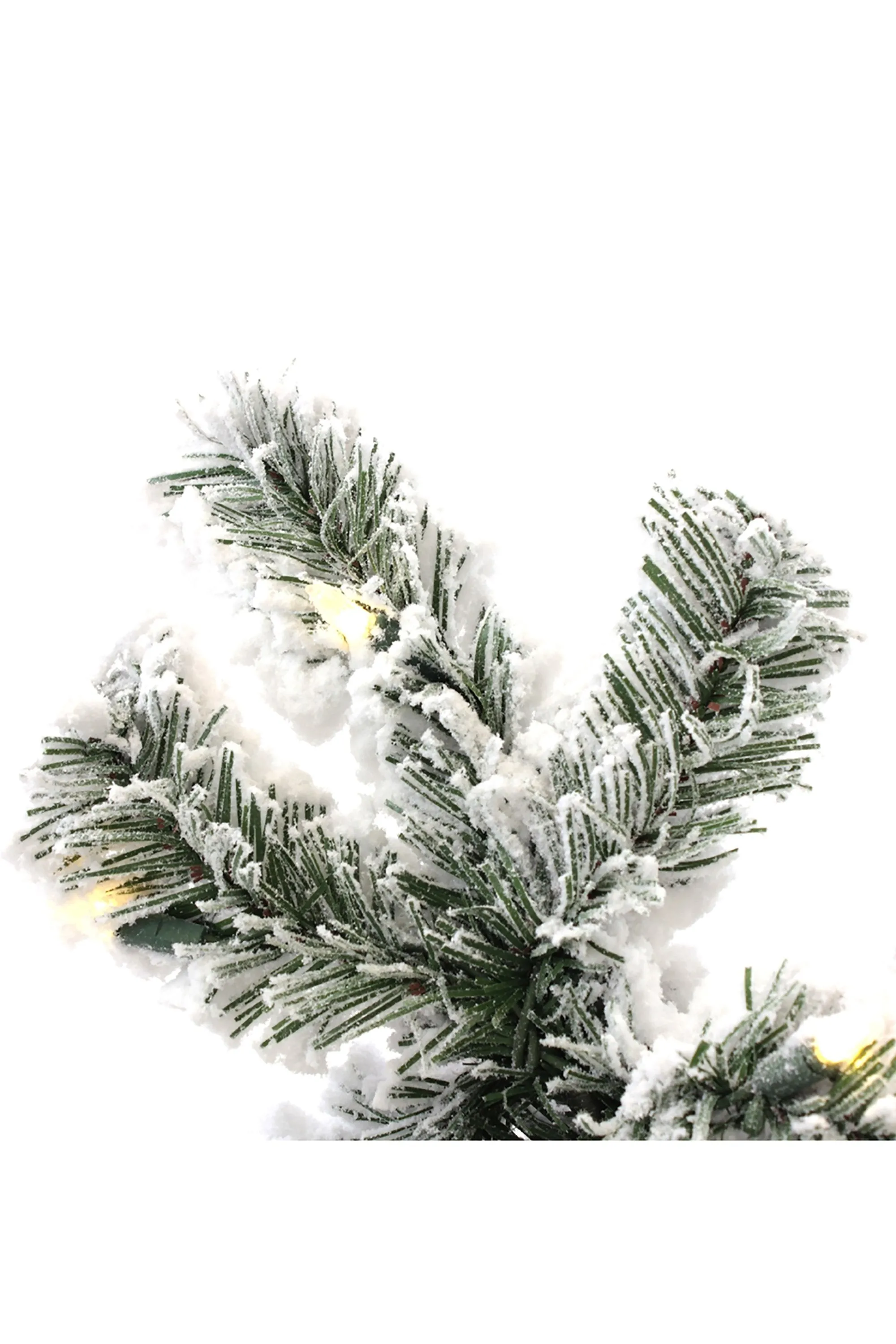 OPEN BOX 6.5' Prelit Heavy Snow Flocked Angel Pine Christmas Tree with Warm White Lights