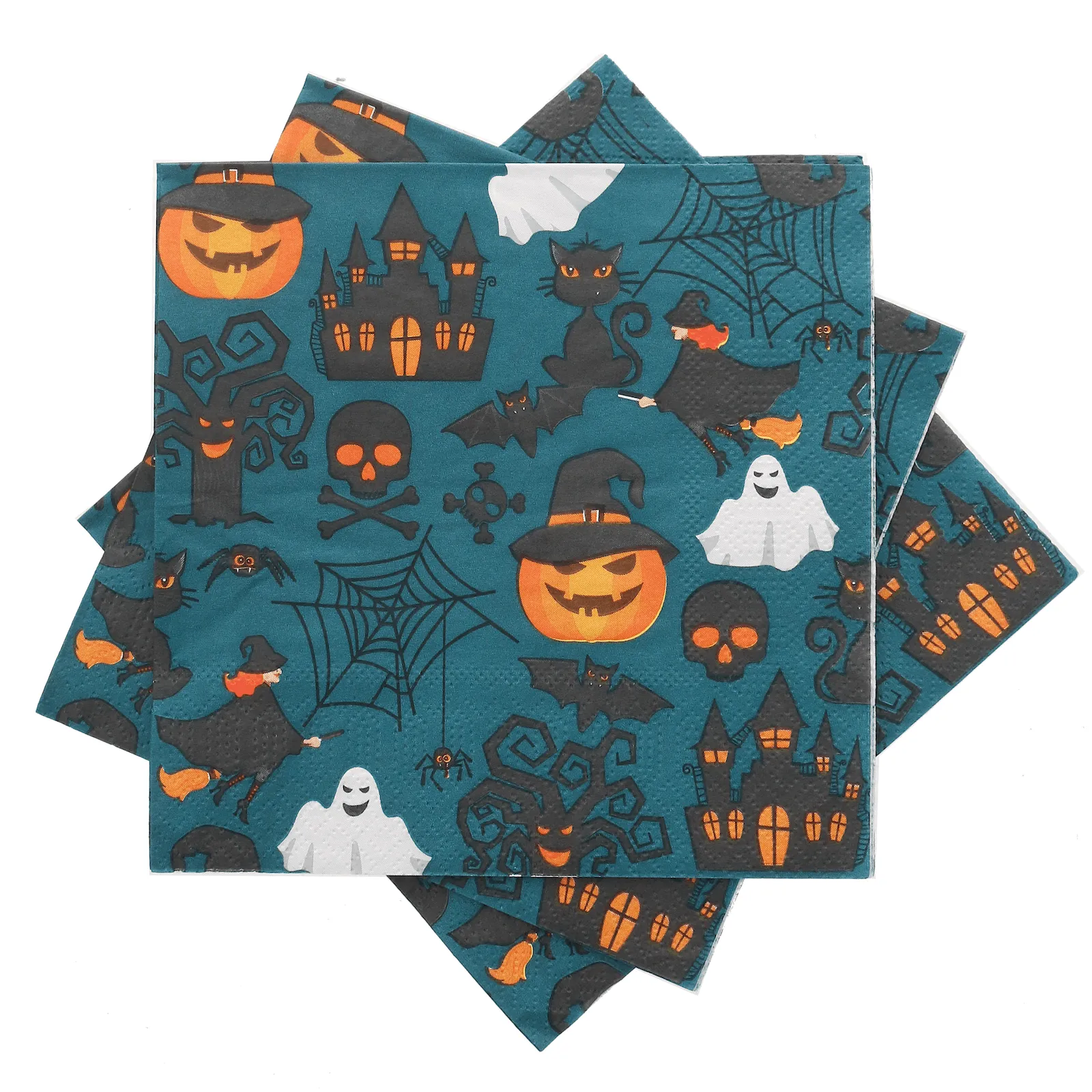 Pack of 20 Haunted House Pumpkin Ghost Halloween Table Napkins