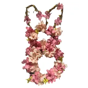 Pink Floral Bunny Wreath