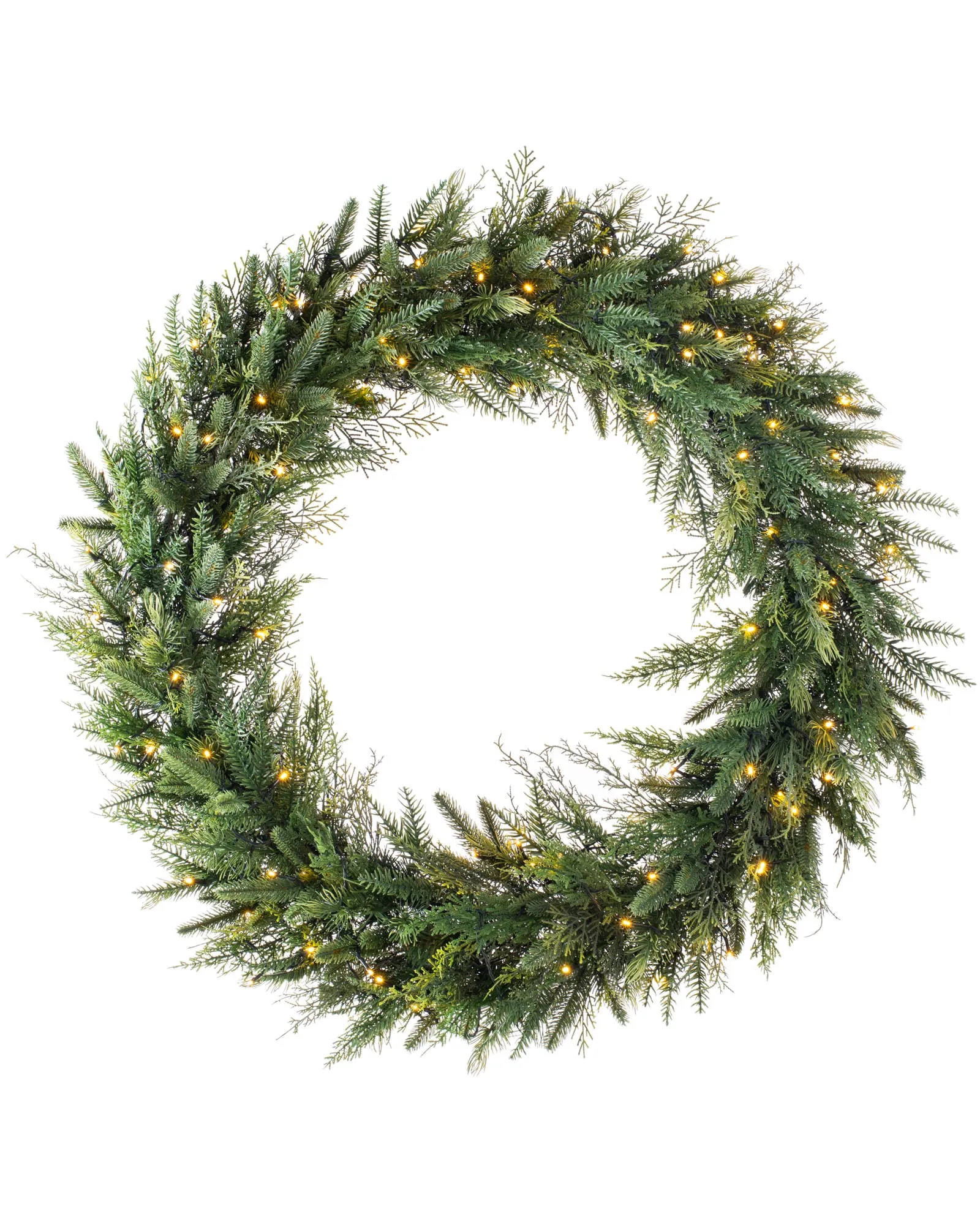 Pre-Lit Fir Wreath, 1 m