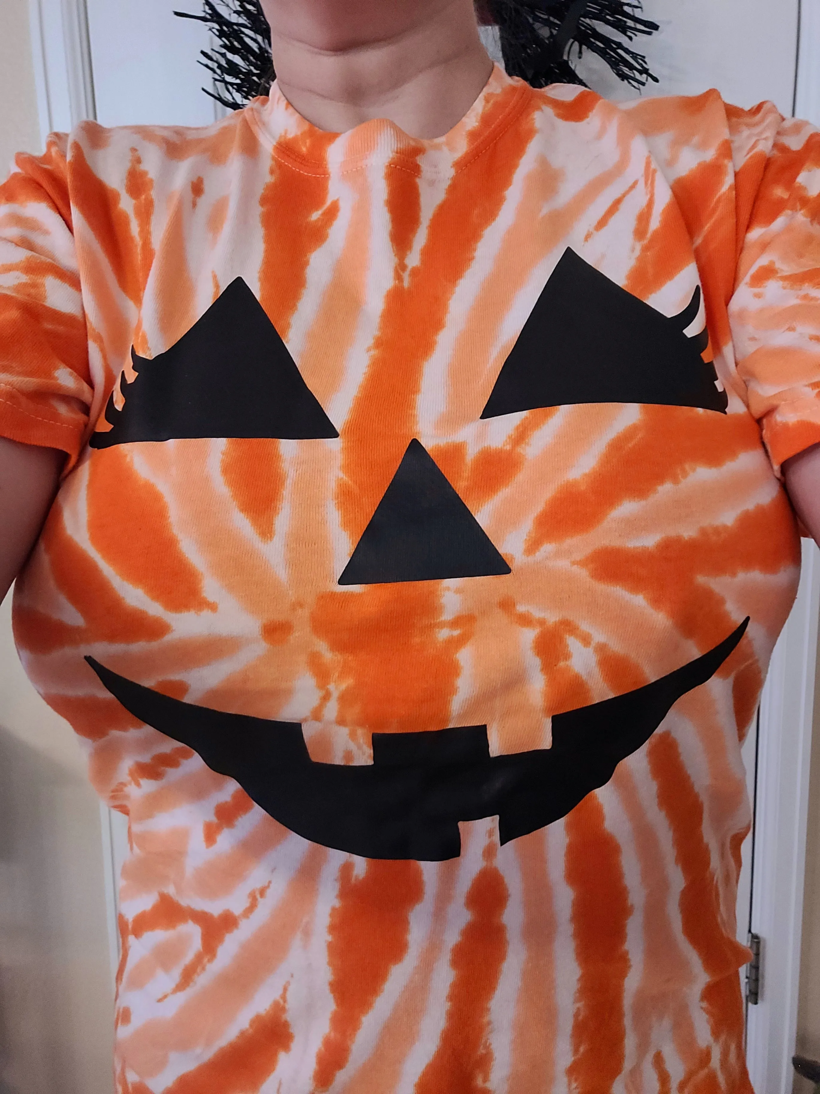 Pumpkin Face Jack-O-Lantern Tie Dye Tee - Unisex Shirt
