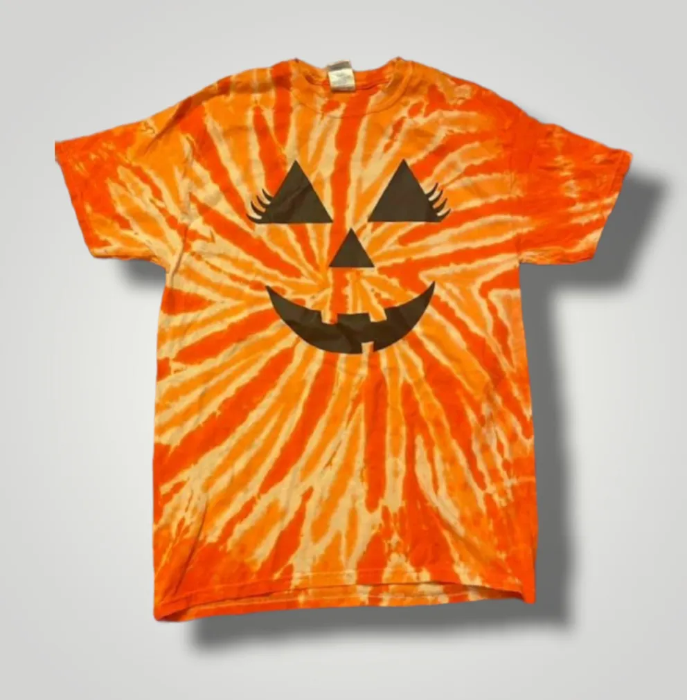 Pumpkin Face Jack-O-Lantern Tie Dye Tee - Unisex Shirt