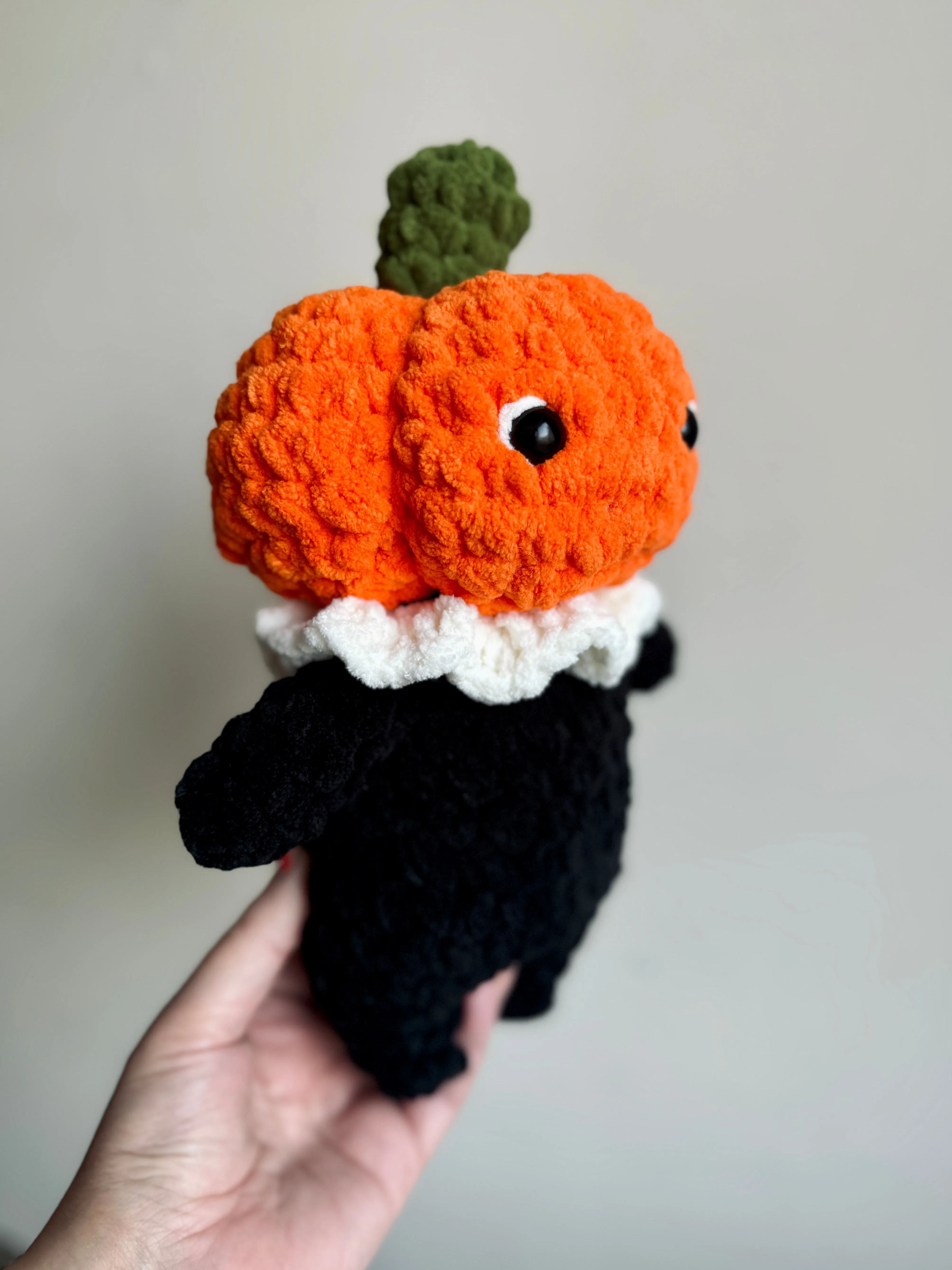 Pumpkin head man plushie  - handmade to order - Halloween soft toys