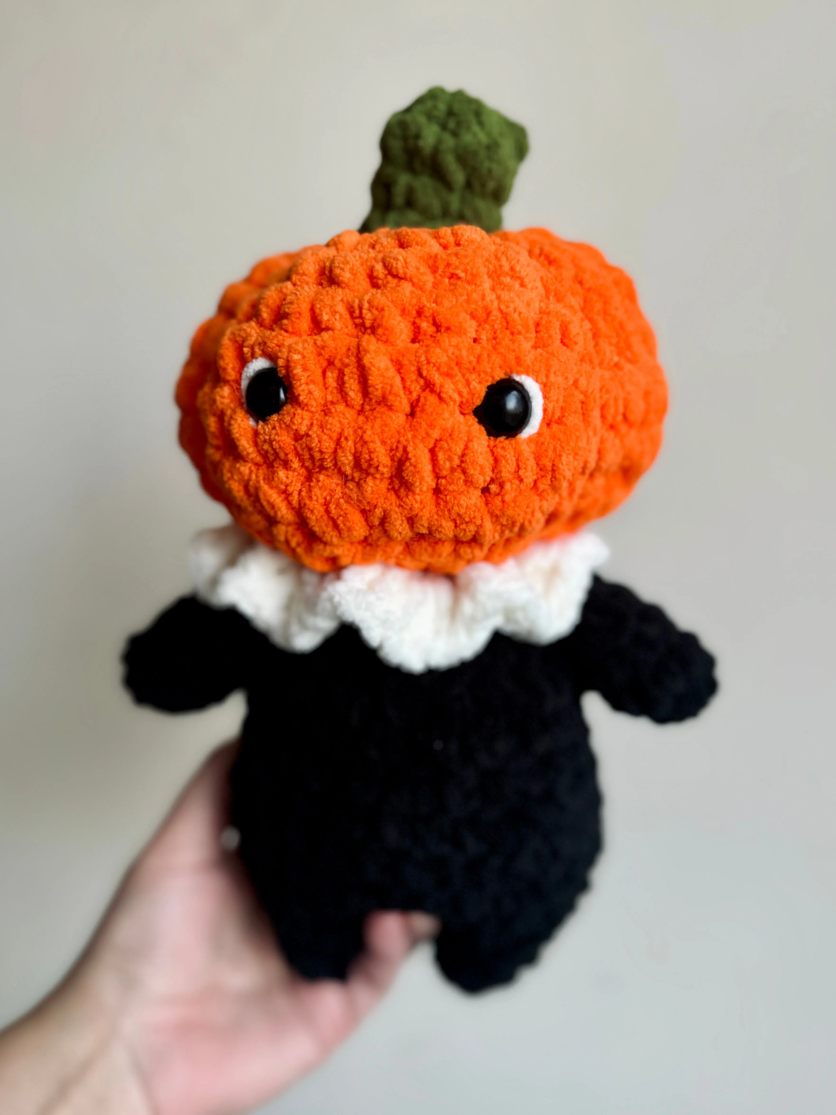 Pumpkin head man plushie  - handmade to order - Halloween soft toys