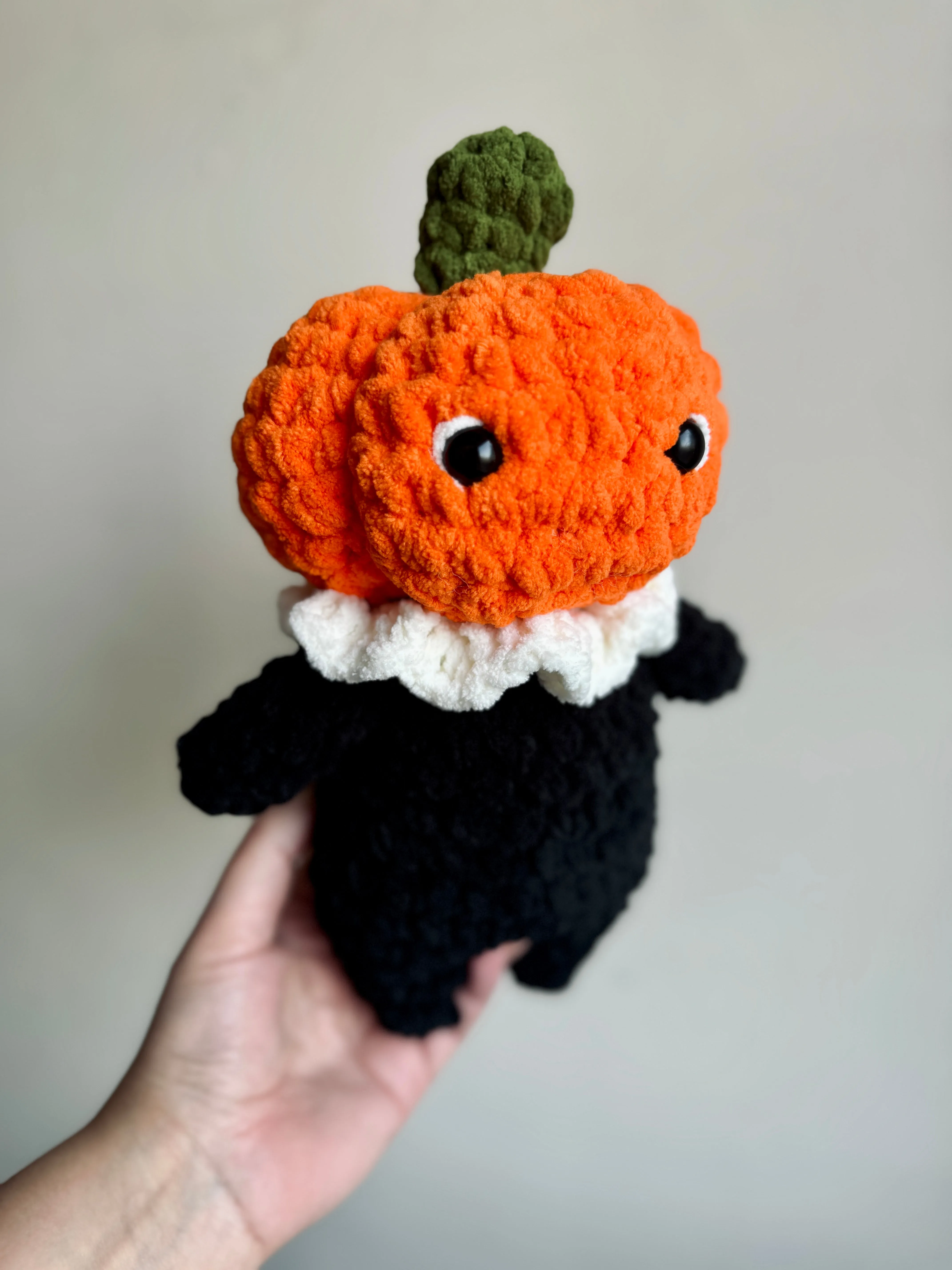 Pumpkin head man plushie  - handmade to order - Halloween soft toys