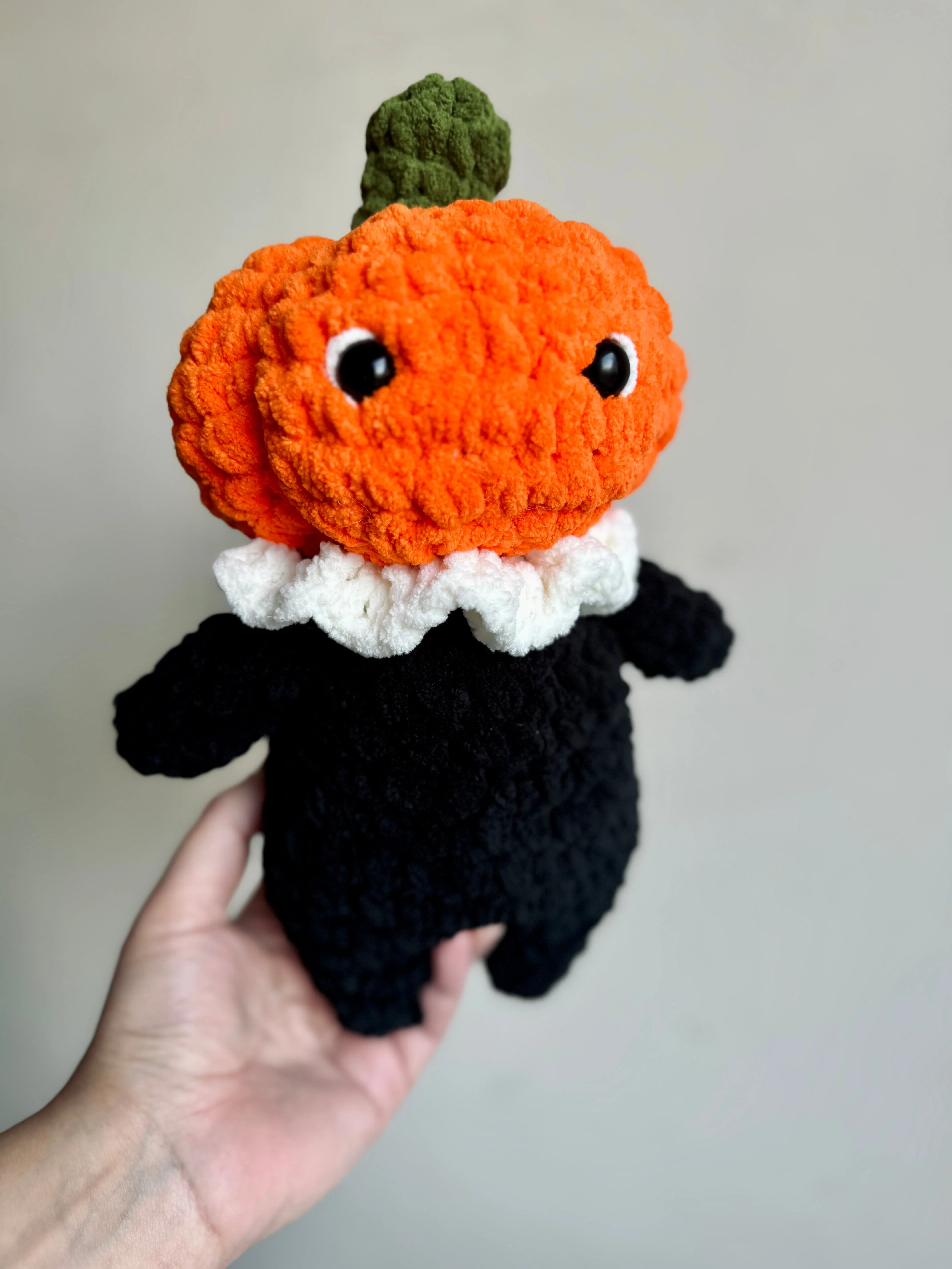 Pumpkin head man plushie  - handmade to order - Halloween soft toys