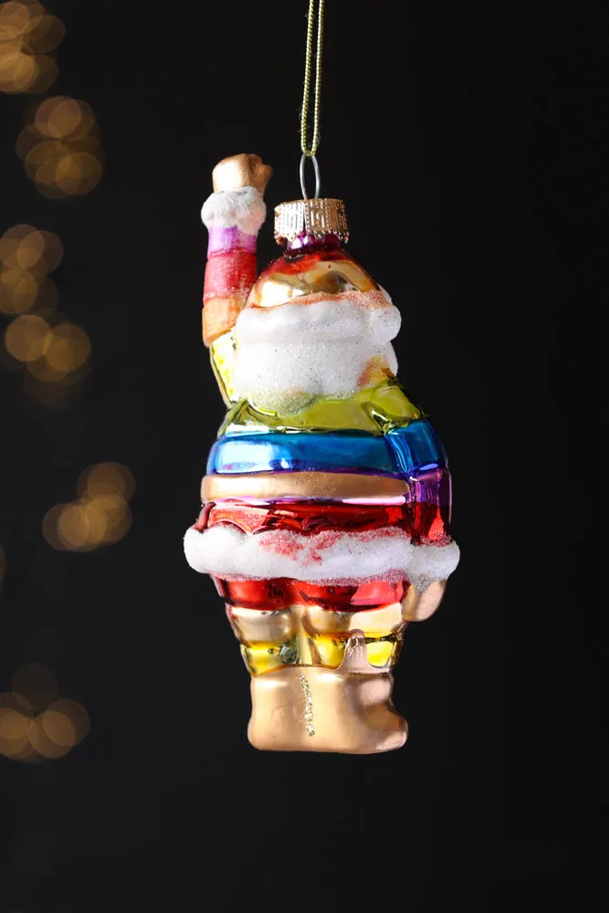 Rainbow Santa Christmas Decoration
