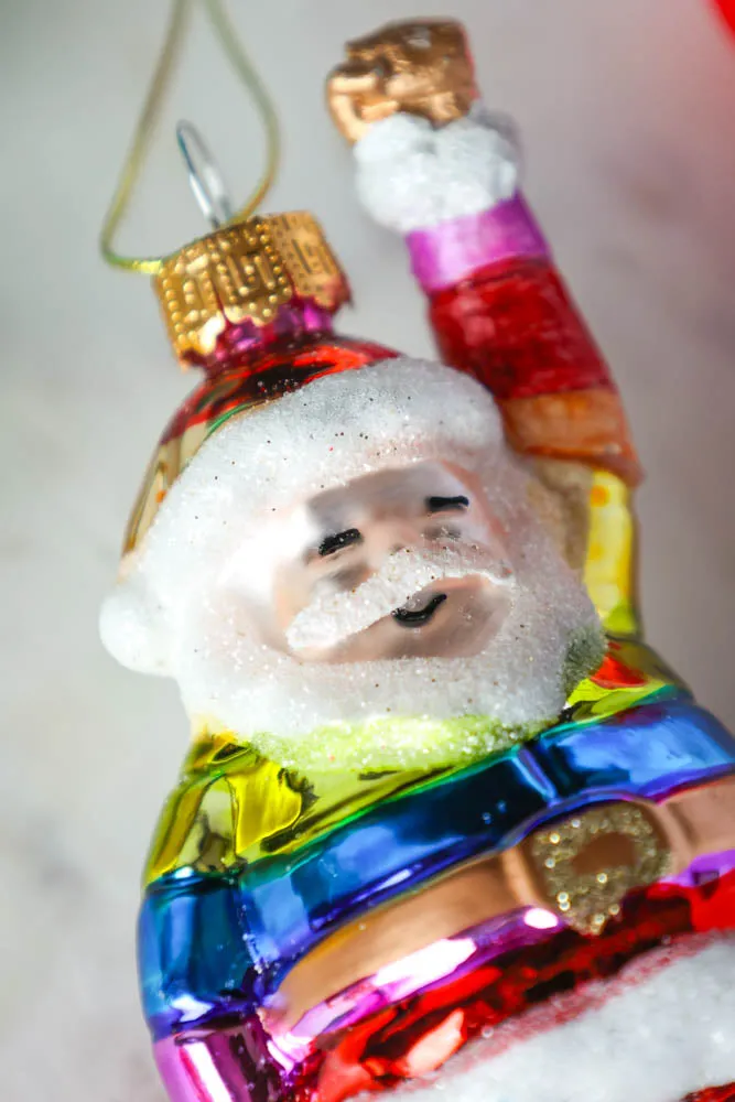 Rainbow Santa Christmas Decoration