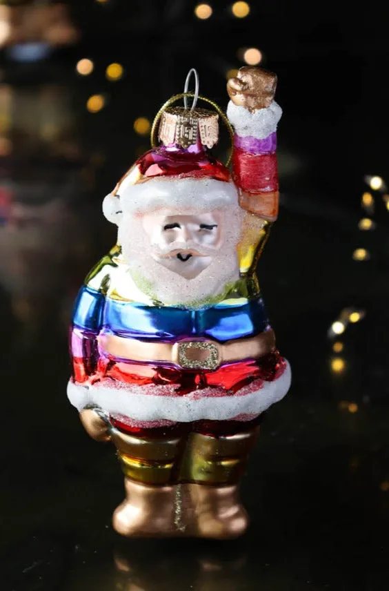 Rainbow Santa Christmas Decoration