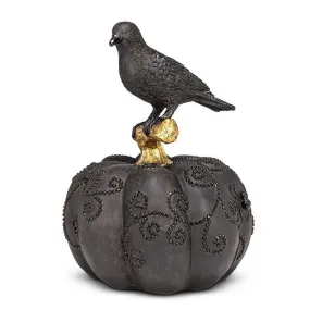 Raven on Brocade Pumpkin