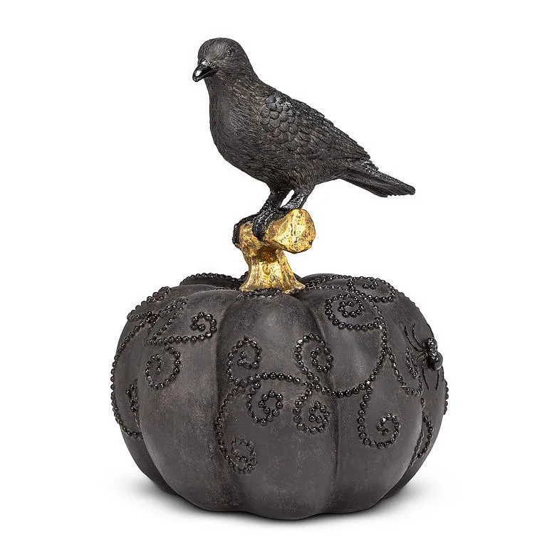 Raven on Brocade Pumpkin