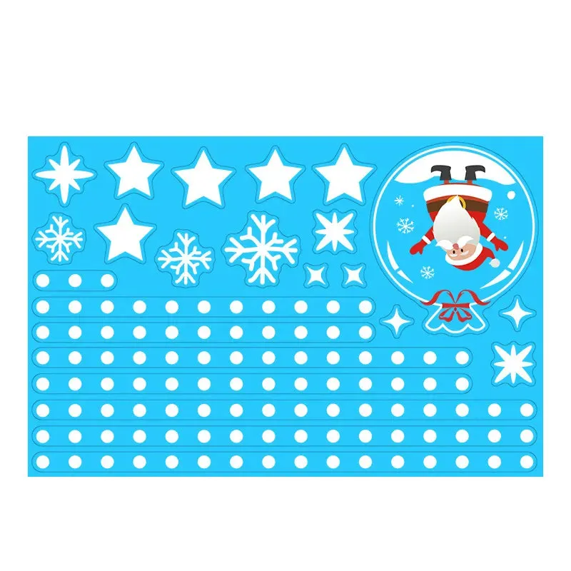 Removable Santa Elk Window Stickers for Festive Decor
