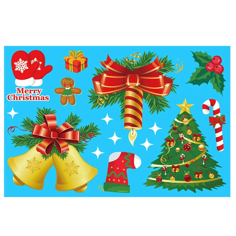 Removable Santa Elk Window Stickers for Festive Decor