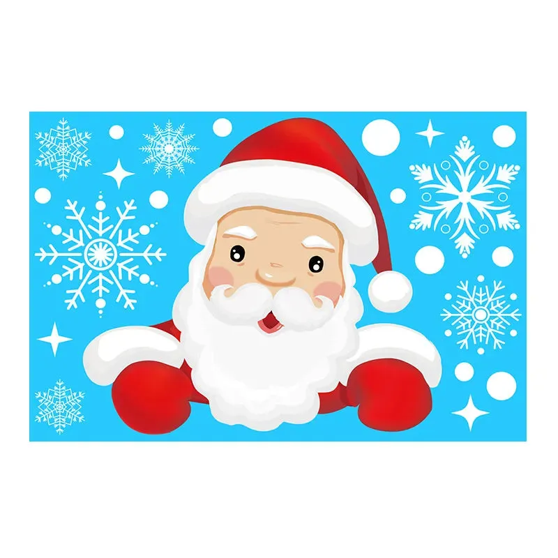 Removable Santa Elk Window Stickers for Festive Decor