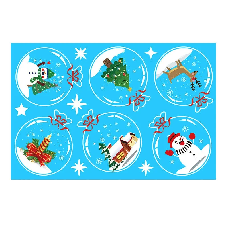 Removable Santa Elk Window Stickers for Festive Decor