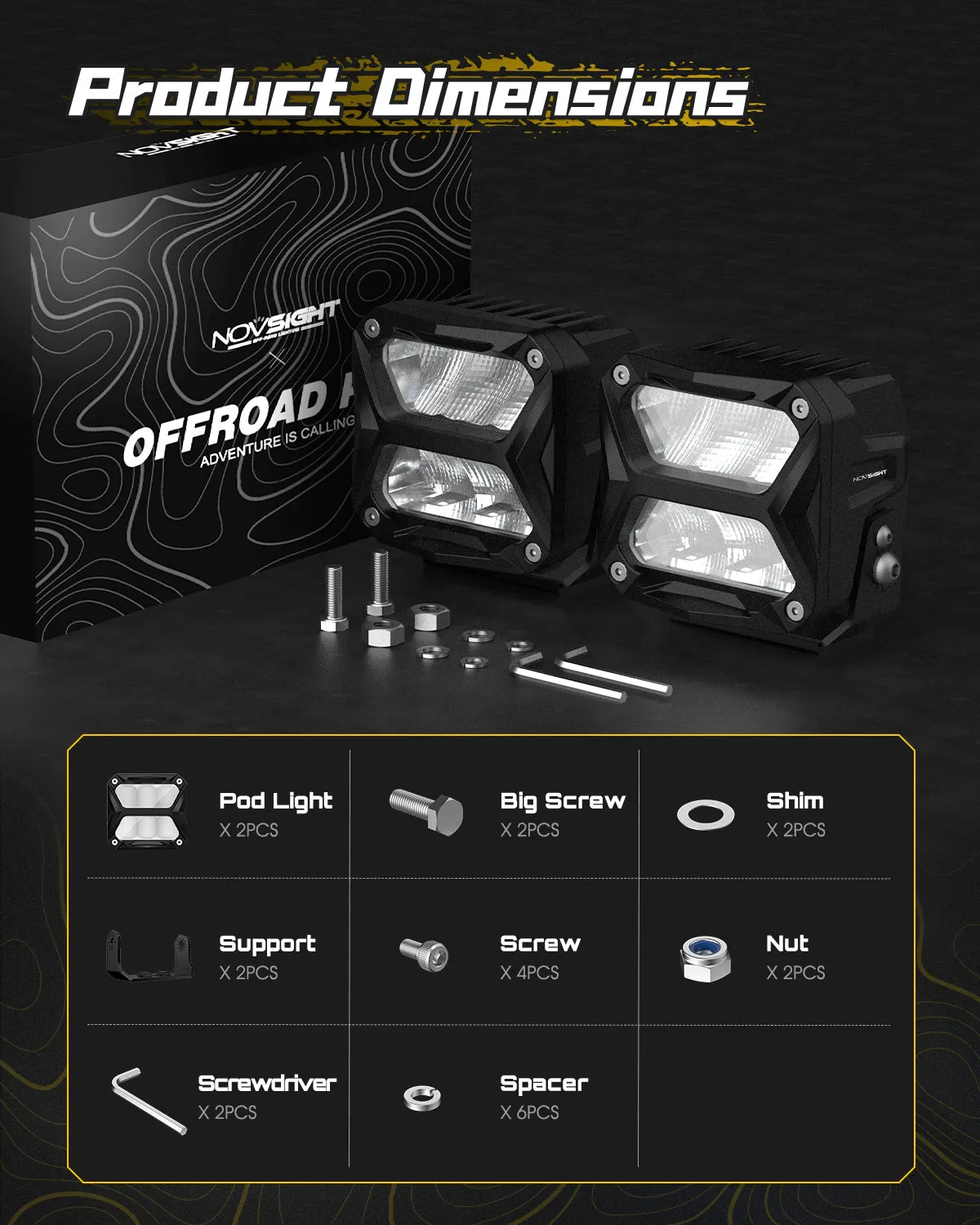 Rock Series | 4-inch LED Pod Lights Spotlights