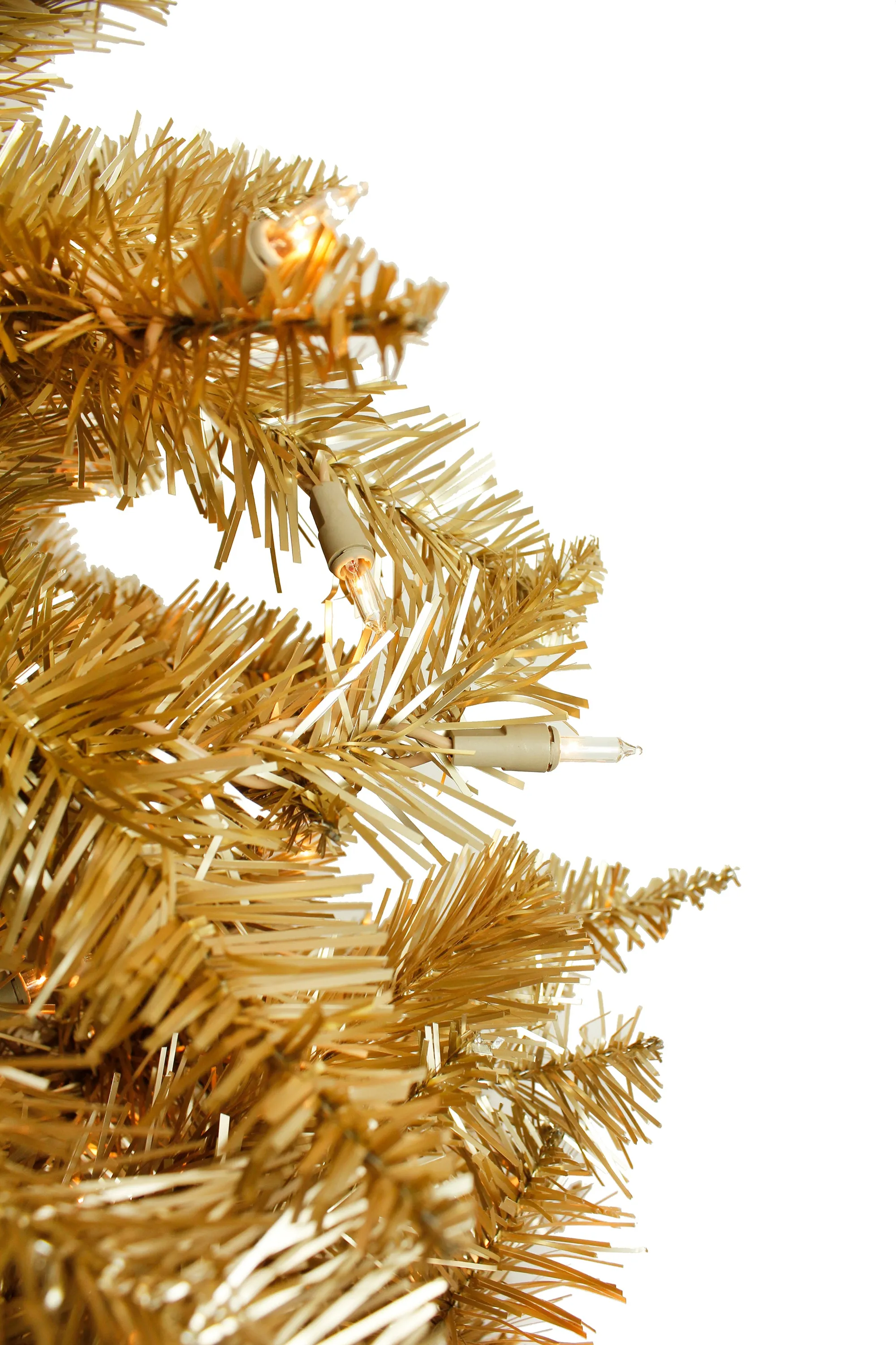 Rose Gold Slim Prelit Christmas Tree with Warm White Lights