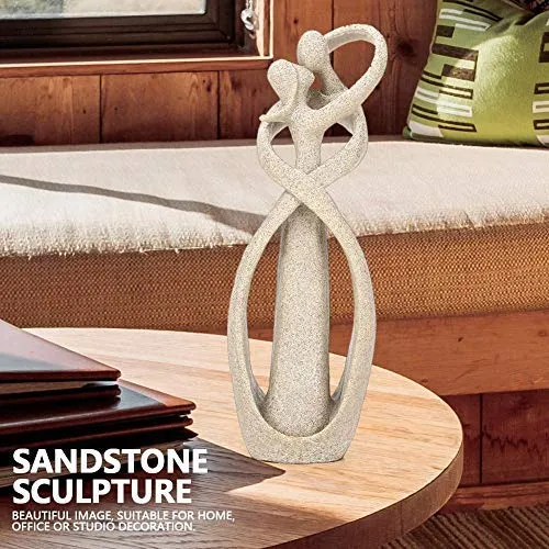 Sandstone Statue, Handmade Sandstone Kiss Lovers Couple Statue Abstract Sculpture Statue Art Craft Decoration