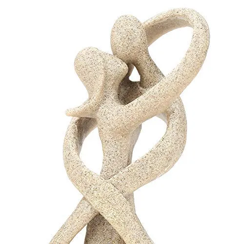 Sandstone Statue, Handmade Sandstone Kiss Lovers Couple Statue Abstract Sculpture Statue Art Craft Decoration