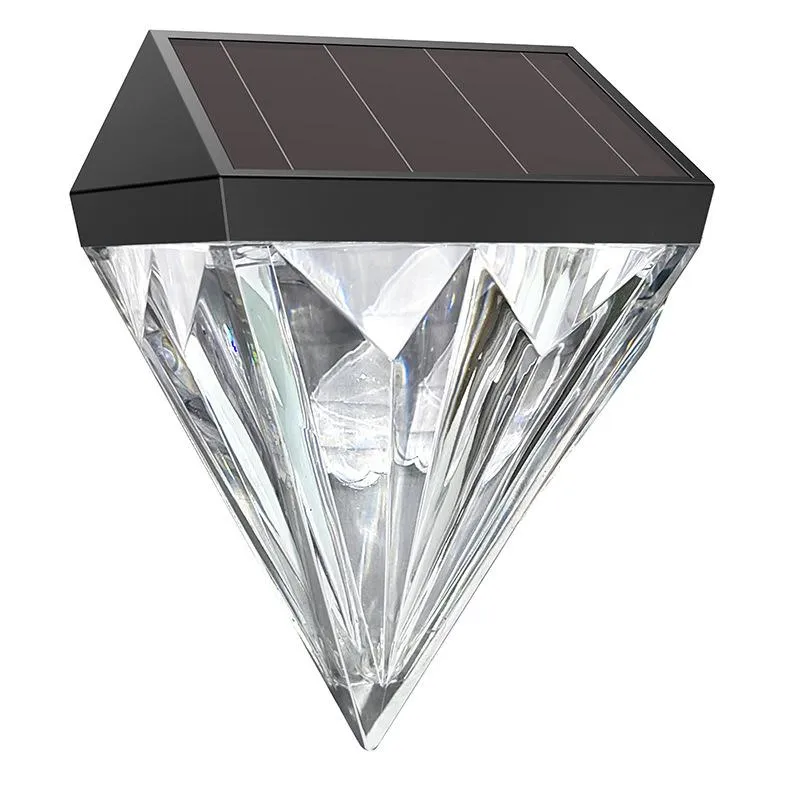 Solar Fence Lights Diamond, Deck Lights Outdoor Waterproof Step Lights Solar Powered for Garden Yard Patio Stair, Wall Mount