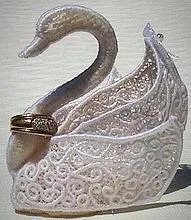 Swan Custodian in freestanding lace