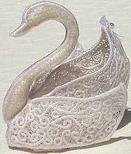 Swan Custodian in freestanding lace