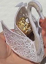 Swan Custodian in freestanding lace