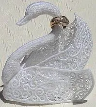 Swan Custodian in freestanding lace