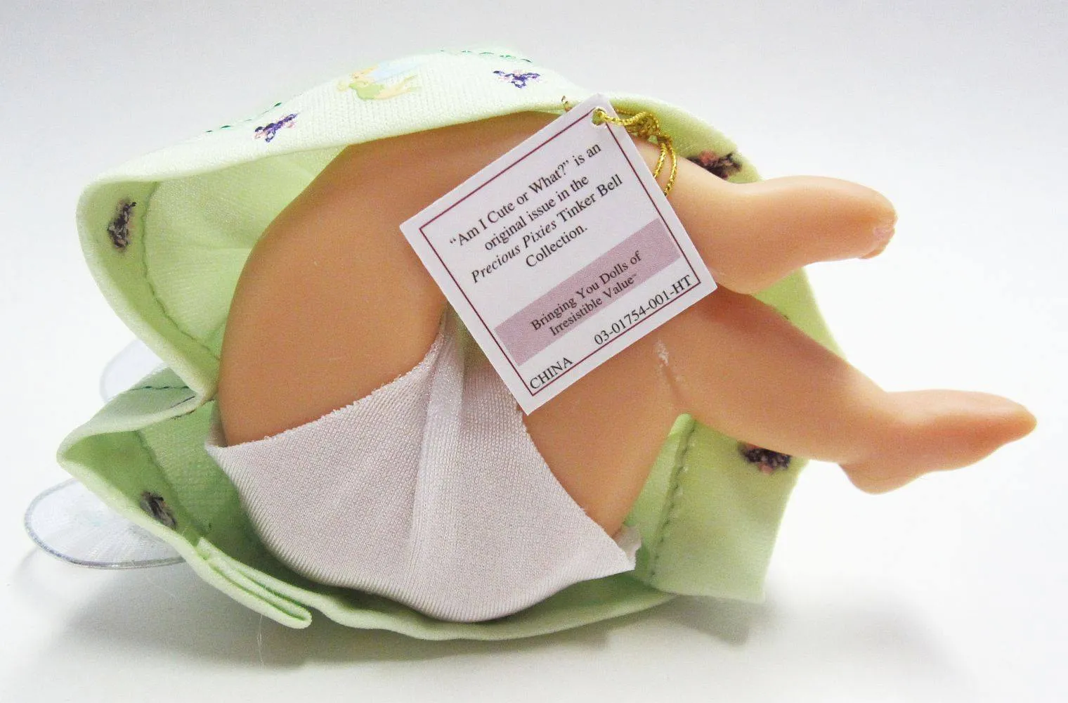 The Ashton - Drake Galleries Am I Cute Or What Realistic Lifelike Artist's Resin Baby Statue In a Tinkerbell Fairy Princess Dress Precious Pixies Collection by Doll Artist Cheryl Hill 5.25"-inches