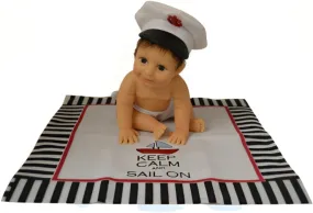 The Ashton-Drake Galleries Hats Off to You Baby Collection Issue #22: 'Keep Calm, Sail On' Baby Resin Doll with Blanket by Sherry Rawn 5.5-Inches