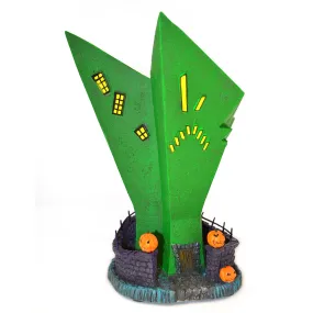 The Bradford Exchange "Spiky House" Disney Nightmare Before Christmas Issue #32 Black Light Hawthorne Village 7-inches