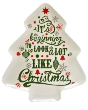Tommy Bahama 100% Melamine Christmas Tree Shaped Plates