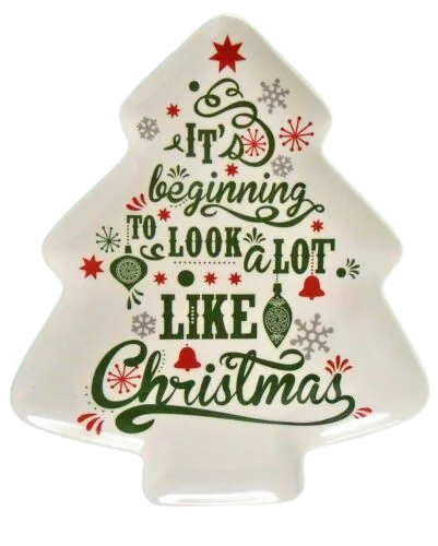 Tommy Bahama 100% Melamine Christmas Tree Shaped Plates
