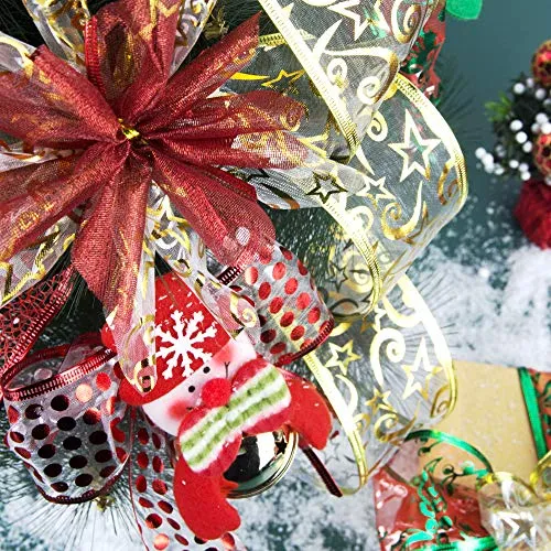 VATIN Fall Wired Ribbon for Wreath Bows Craft Trim, Gift Wrapping Ribbons Fall Leaves Ribbon Mesh Sheer, 2.5 Inch Wide 30 Yards