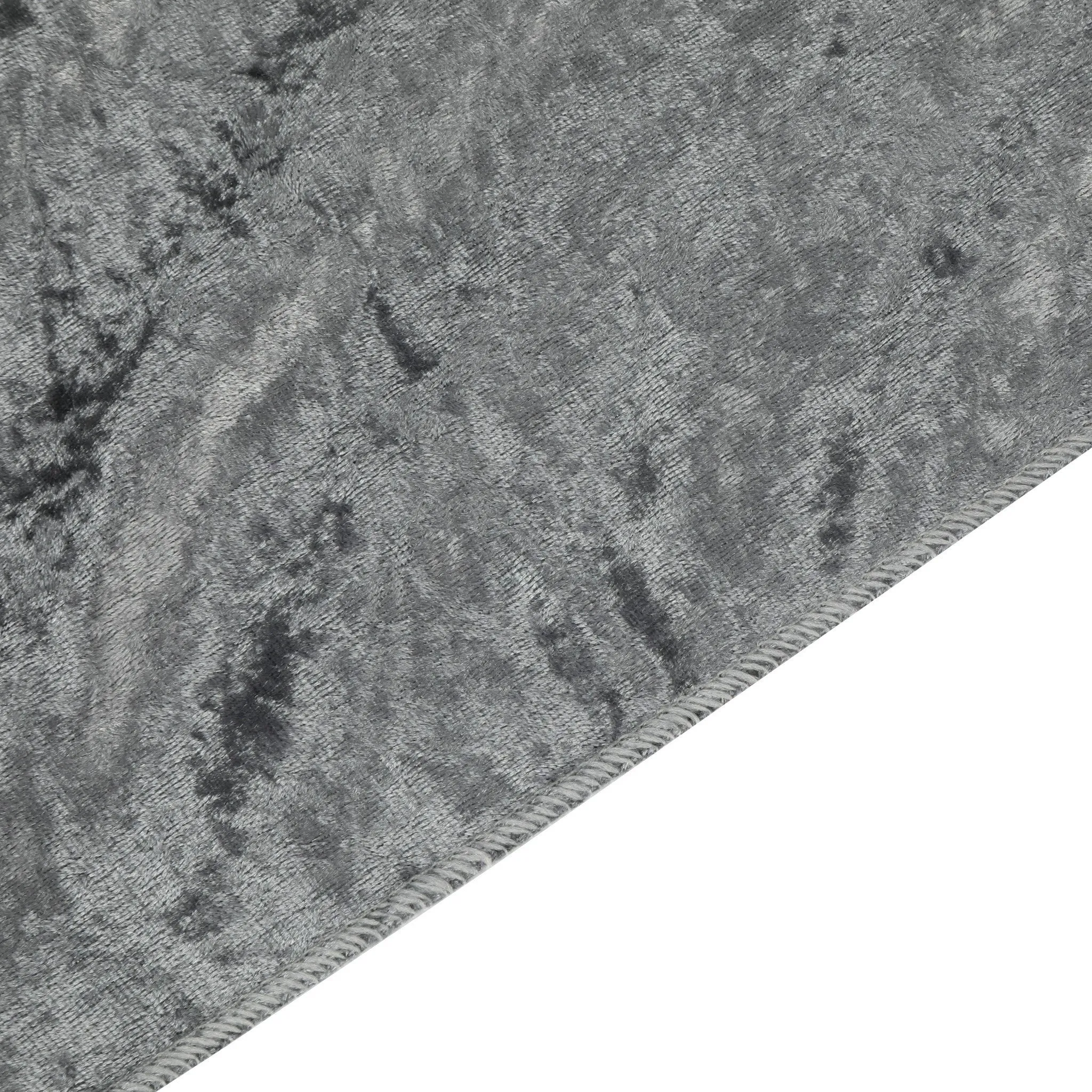 Velvet 12ft H x 52" W Drape/Backdrop Curtain Panel - Charcoal