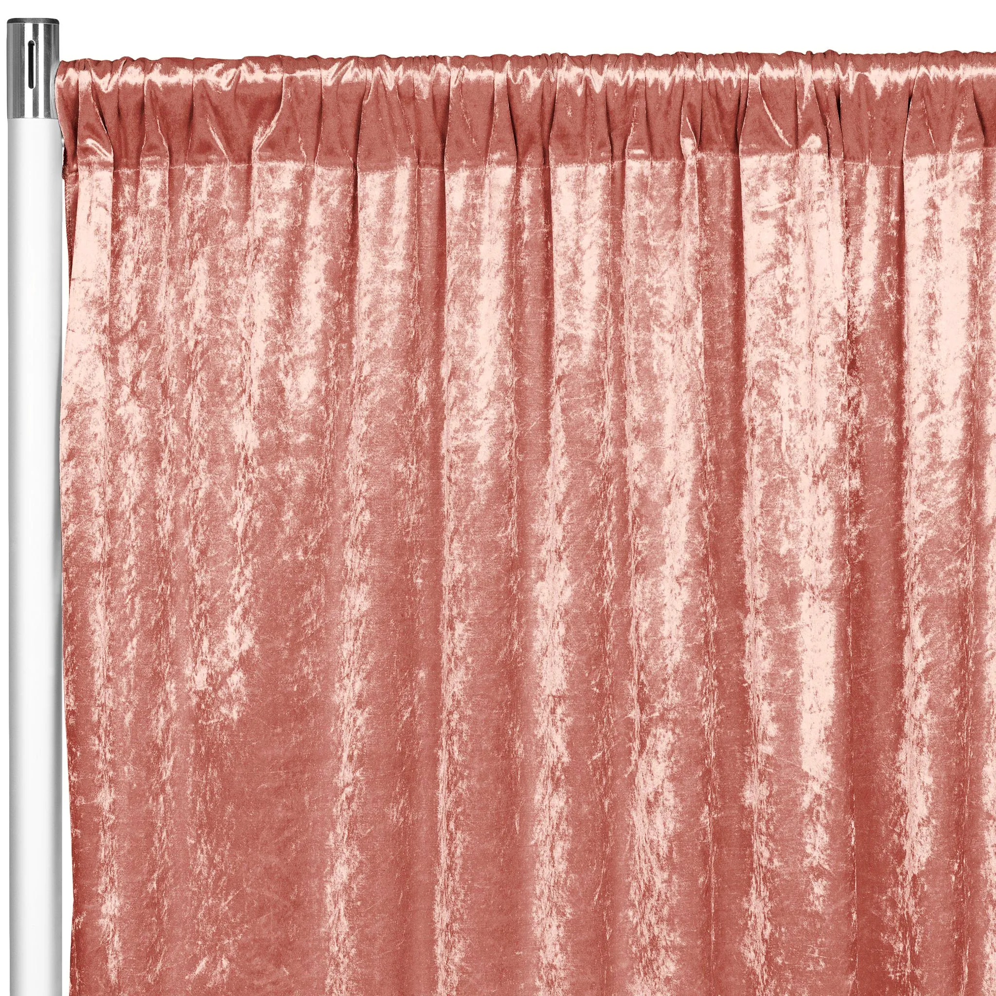 Velvet 12ft H x 52" W Drape/Backdrop Curtain Panel - Cinnamon Rose