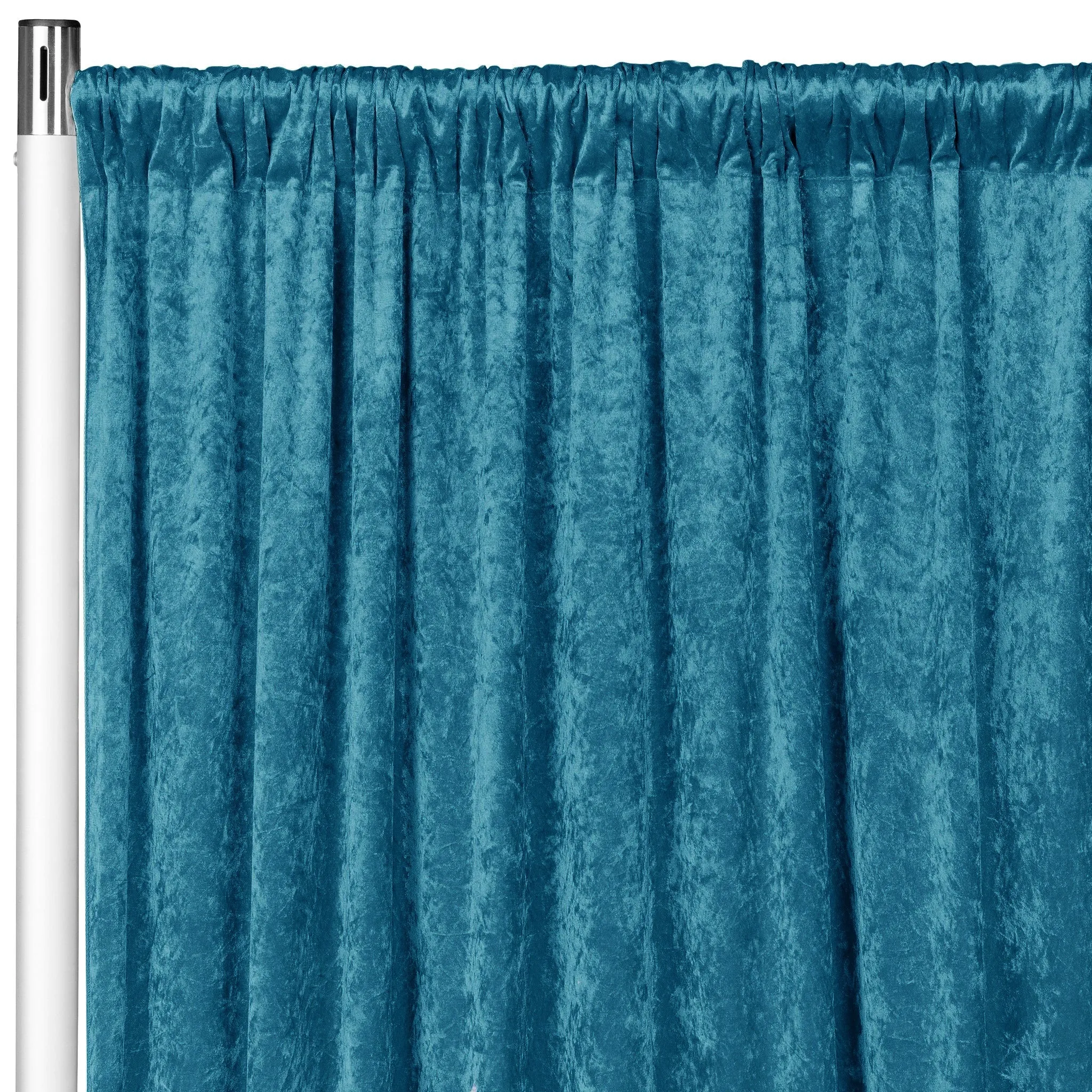 Velvet 12ft H x 52" W Drape/Backdrop Curtain Panel - Peacock Teal