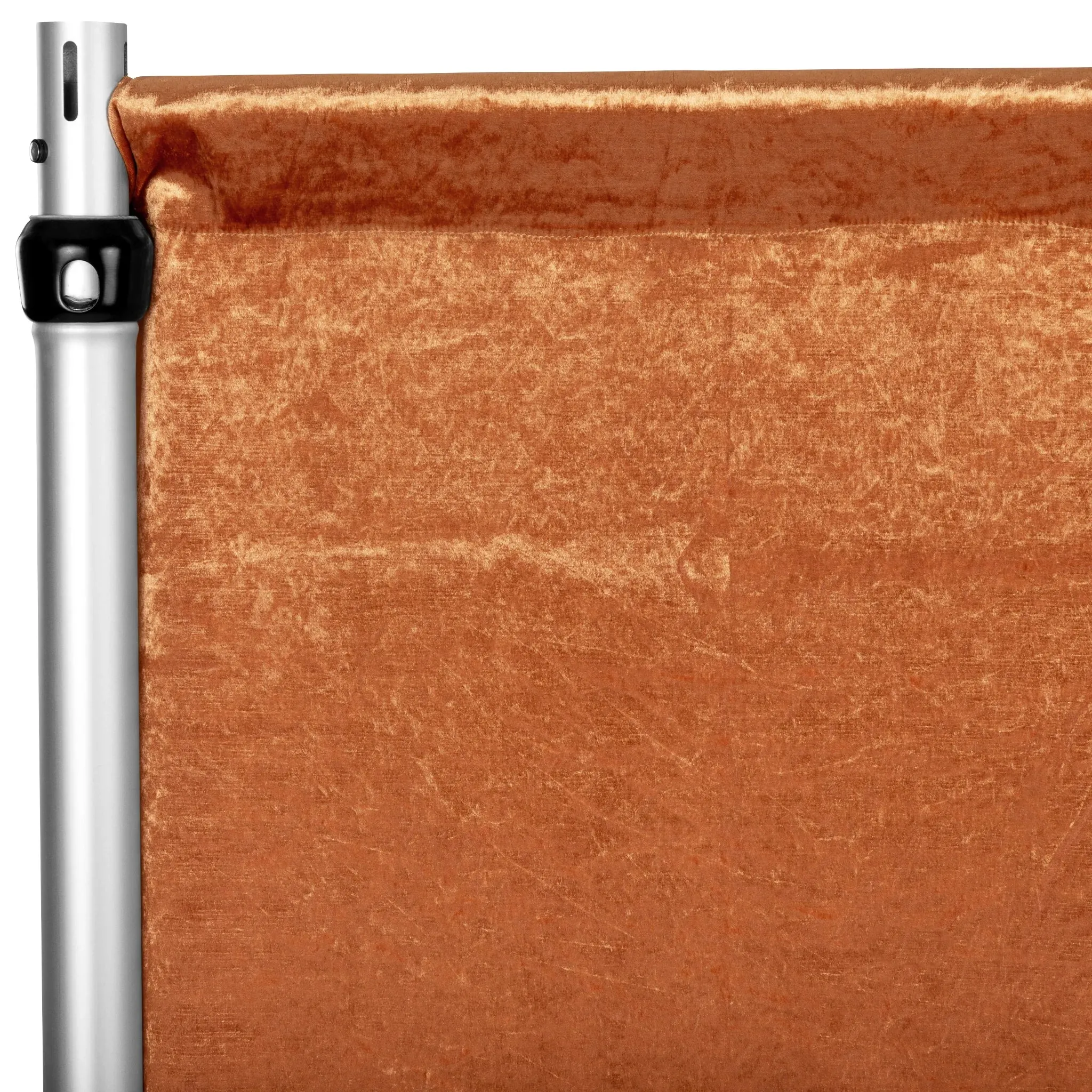 Velvet 12ft H x 52" W Drape/Backdrop Curtain Panel - Rust