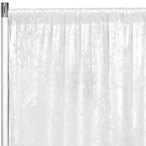 Velvet 12ft H x 52" W Drape/Backdrop Curtain Panel - White